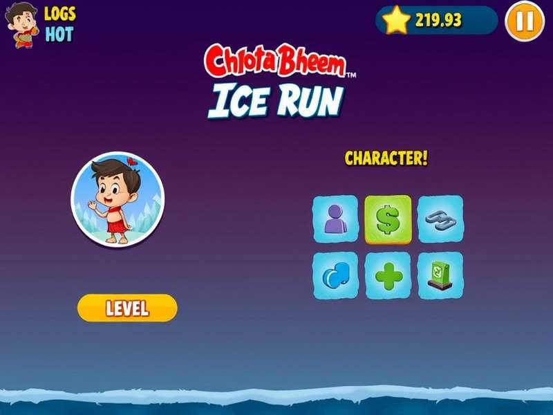 Chhota Bheem Ice Run character selection screen